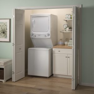 GE APPLIANCES GUD27EESNWW GE Unitized Spacemaker® ENERGY STAR® 3.9 cu. ft. Capacity Washer with Stainless Steel Basket and 5.9 cu. ft. Capacity Electric Dryer - Image 10