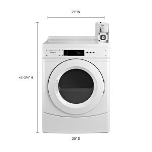 WHIRLPOOL CED9150GW 27" Commercial Electric Front-Load Dryer Featuring Factory-Installed Coin Drop with Coin Box White - Image 12