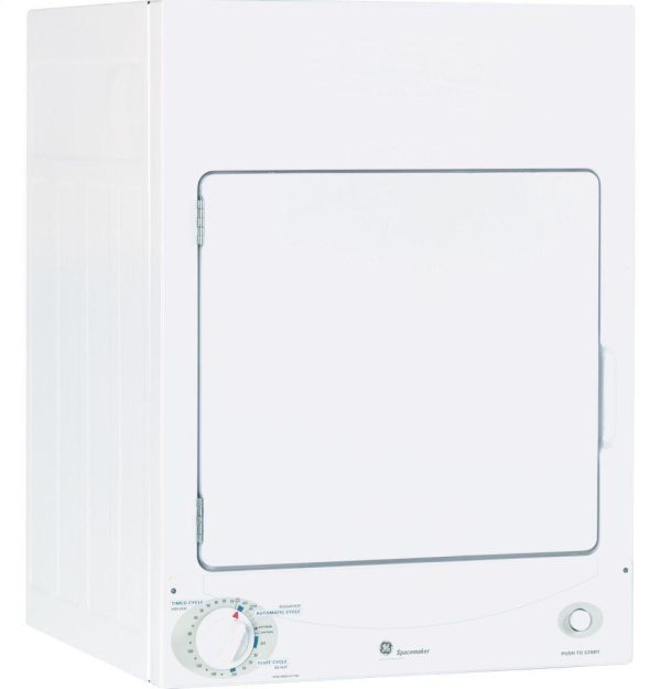 GE APPLIANCES DSKS333ECWW GE Spacemaker® 120V 3.6 cu. ft. Capacity Stationary Electric Dryer