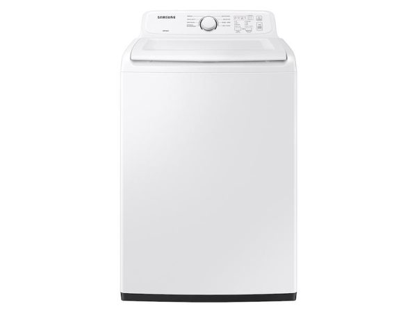 SAMSUNG WA41A3000AW 4.1 cu. ft. Capacity Top Load Washer with Soft-Close Lid and 8 Washing Cycles in White