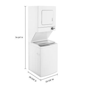 WHIRLPOOL WET4124HW 1.6 cu.ft, 120V/20A Electric Stacked Laundry Center with 6 Wash cycles and Wrinkle Shield - Image 45