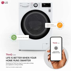 LG WM3555HWA 2.3 CF 24 IN COMPACT FRONT LOAD WASHER DRYER COMBO  WHITE - Image 11